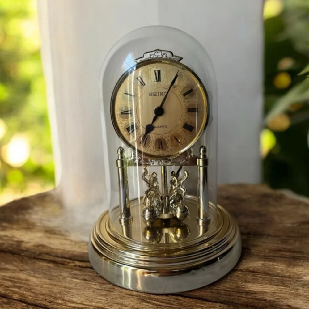 Seiko Gold Dome Clock with Roman Numerals